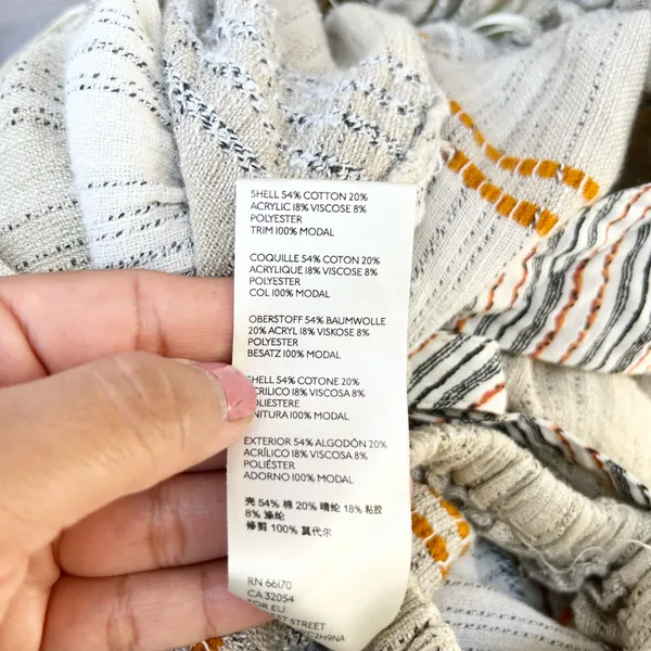 Free People | Small Cozy Striped Mini Dress In Ivory Combo Multi Color Back Tie - Image 10