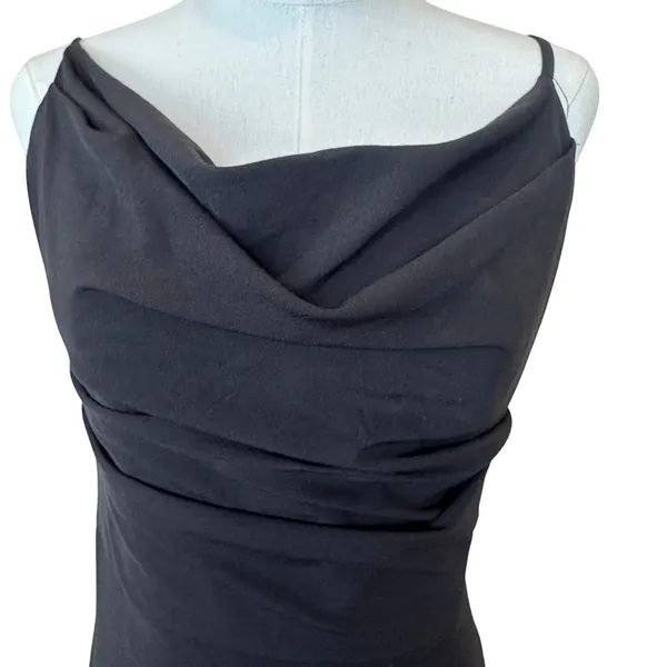 Dress The Population Black Gown MEDIUM Maxi Cowl Mermaid Formal Designer $200 - Image 11