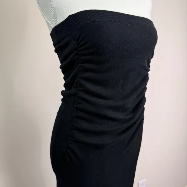 Free People Black Strapless Ruched Side Slit Maxi Blouse Medium OB1438914 - Image 5