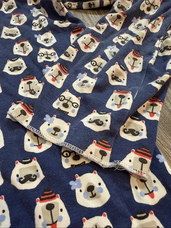 Vintage Roller Rabbit blue Long-Sleeve lounge top Polar Bear Faces size small - Image 4