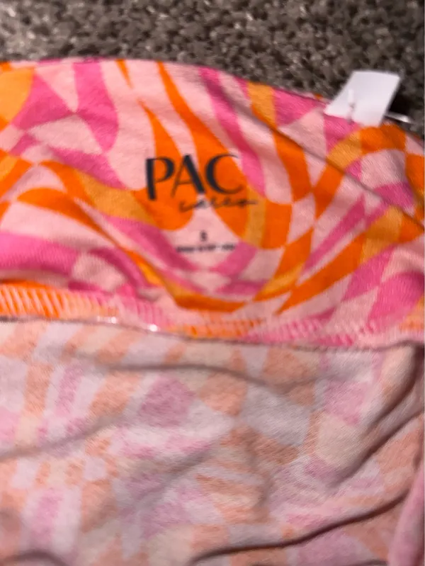 PacSun Pink and Orange Checkered Print Corset-Style Crop Tank Top - Image 3