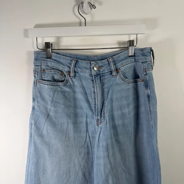 American Eagle Curvy Super High Rise Baggy Wide Leg Jeans Medium Wash Womens 6? - Image 3