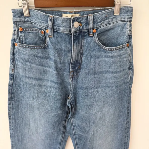 Madewell Women's The Rail Straight Jean‎ AC2 Reston Wash Rigid Size 25 - Image 6