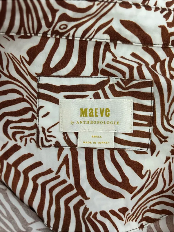 Maeve by Anthropologie | Bettina Tiered Shirt Dress in zebra graphic print - Image 8