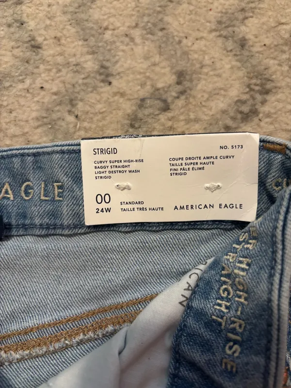 Strigid, high rise, baggy, straight, American eagle jeans - Image 2