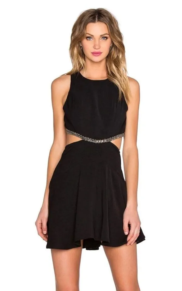 Revolve NBD Black Dress with Beaded Cutout - Image 2