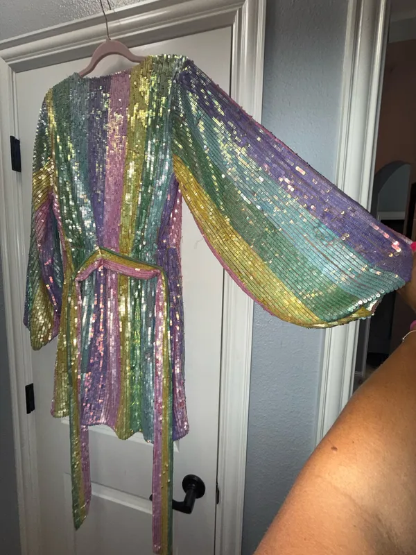 Show Me Your Mumu Rainbow Sequin Mini Dress - Image 6