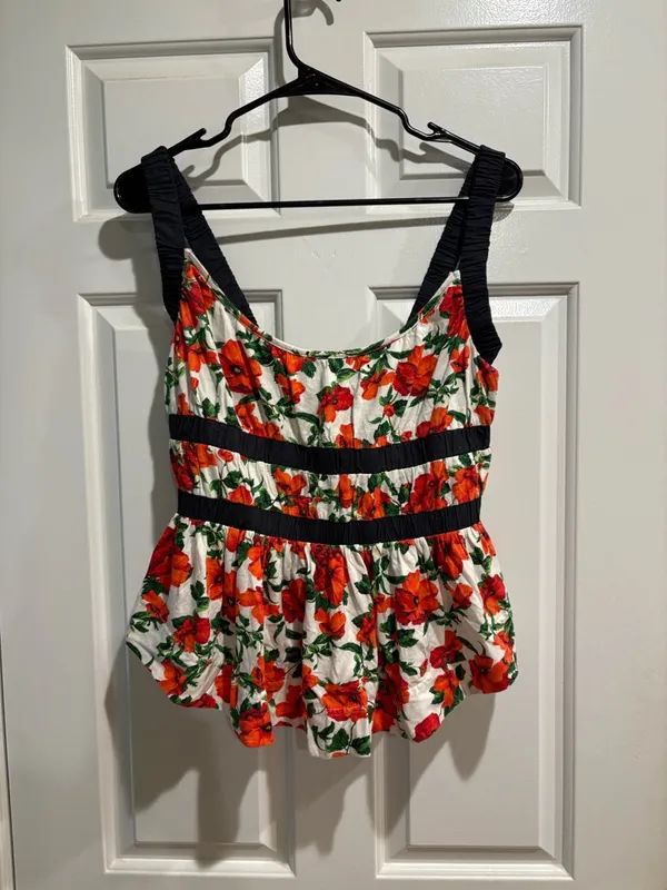Maeve by Anthropologie Ditali Open-Back Tank Top poppies sz M new NWT - Image 3