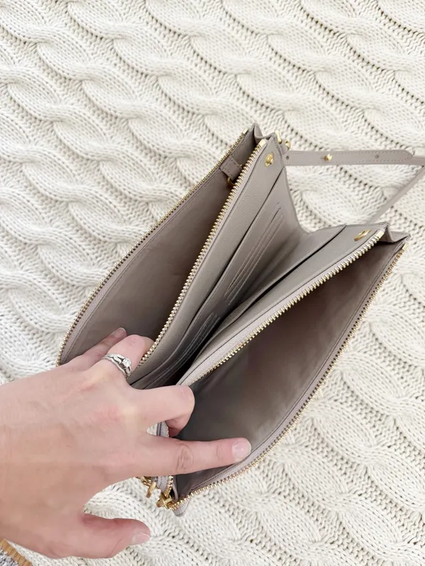 Danger Dover Neutral Beige Crossbody Clutch with Gold Hardware - Image 6