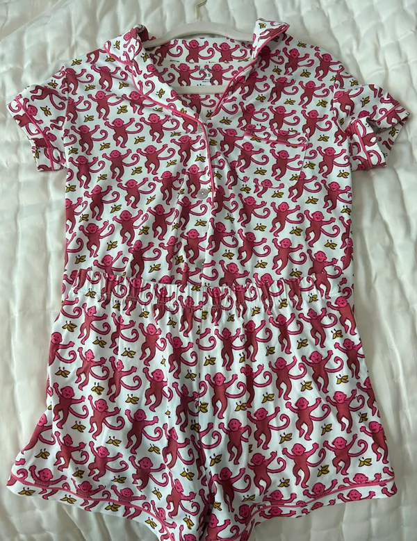 Monkey Polo Pajamas Pink - Image 3