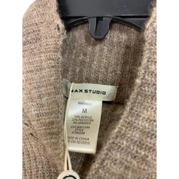 Max Studio Brown‎ Knit Mock Neck Soft Sweater Size Medium NEW - Image 2