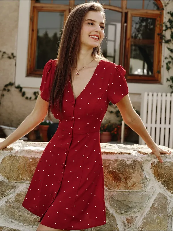 Rihoas Red Polka Dot Button - Image 3