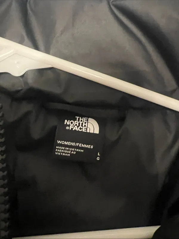 The North Face Black Quilted Puffer Jacket with white claw logo - Image 6