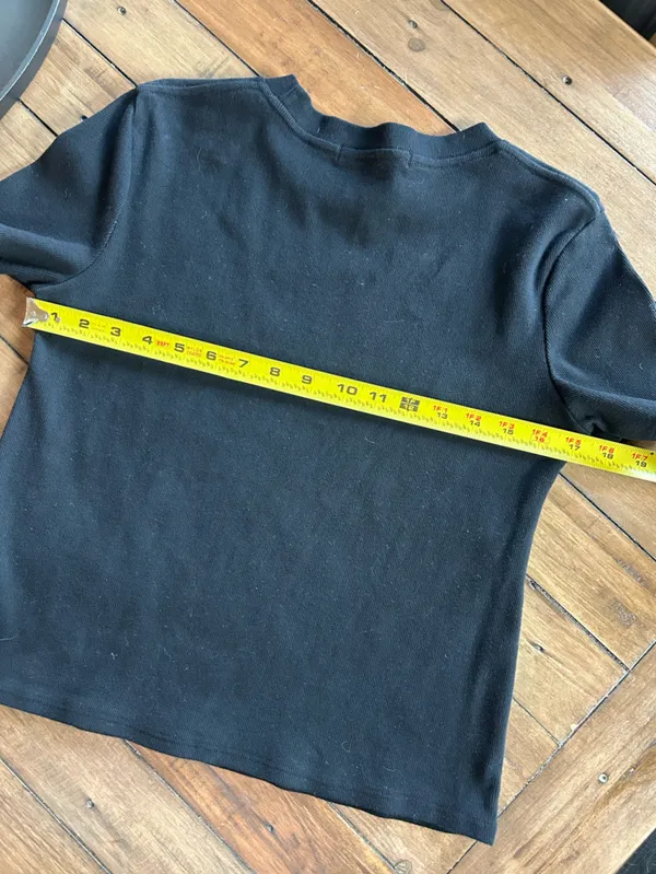 Perfect White Tee Katz Black Ribbed Cotton T Shirt L - Image 9