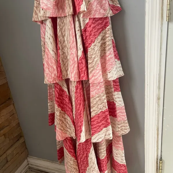 Entro Resort Pink and Red Ruffled Maxi Sundress - Image 3
