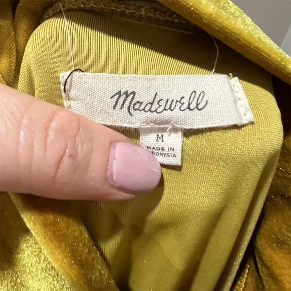 Madewell Mock Neck Tee Womens Size M Mustard Yellow Short Sleeve Top - Image 8