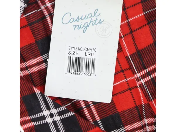 NWT Casual Nights Cotton Long Sleeve Button Down Pajama Set Red Black Plaid L - Image 8
