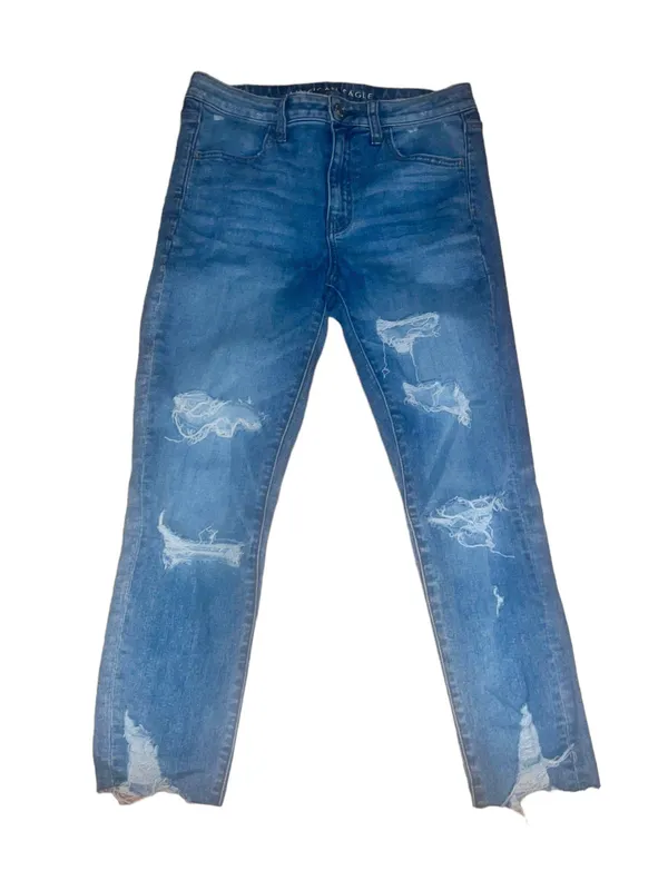 American Eagle Super High Rise Destroyed Crop Jegging - Image 2