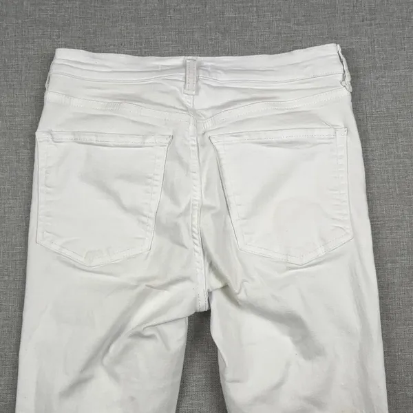 Free People Jeans Womens W 27R White Mid Rise Skinny Distressed Ripped Denim - Image 8