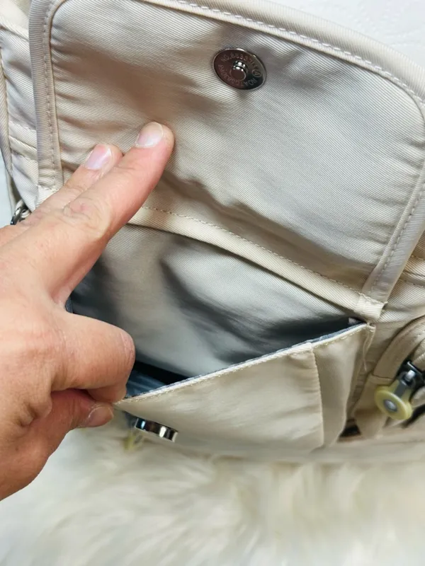 Everyday Utility Tote Bag in Light Beige - Multiple Pockets - Image 2