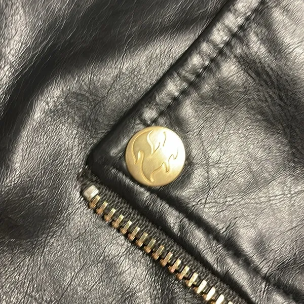 Disney D-Signed Girls Black Faux Leather Moto Jacket Gold Heart Embroidered L - Image 5