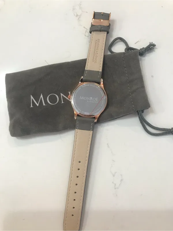 NWOT Monroe Classique Sunburst Solerose watch Gray - Image 3