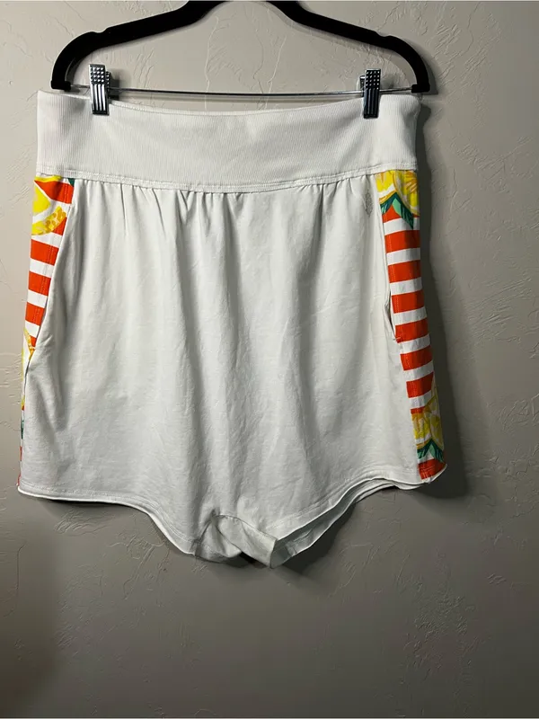 Free People Movement Hot Shot Harem White Citrus Lemon Drop Crotch Shorts - Image 2