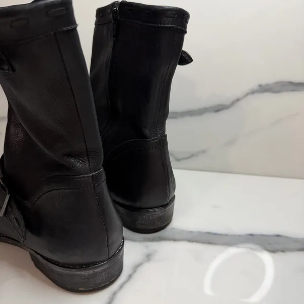 J. Jill Wmn Black Leather Groupie Boots Sz 8.5 Classic Closet Staple Minimalist - Image 4