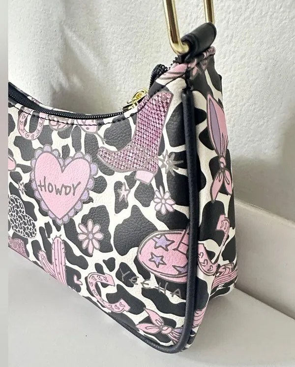 Luv Betsey Cowgirl Heart Theme Crossbody W/ Web Strap and Pouch - Image 3