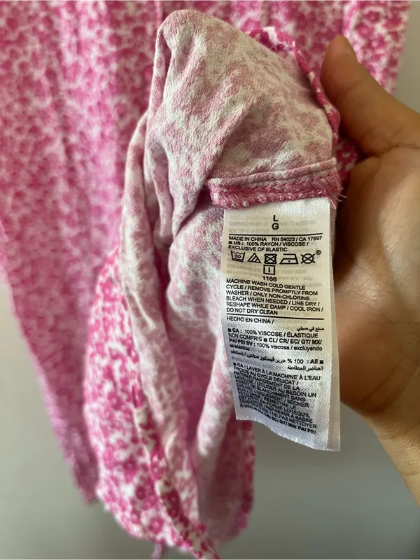 Old Navy Pink Floral Maxi Dress Large Cottagecore Romantic Feminine Summer - Image 5