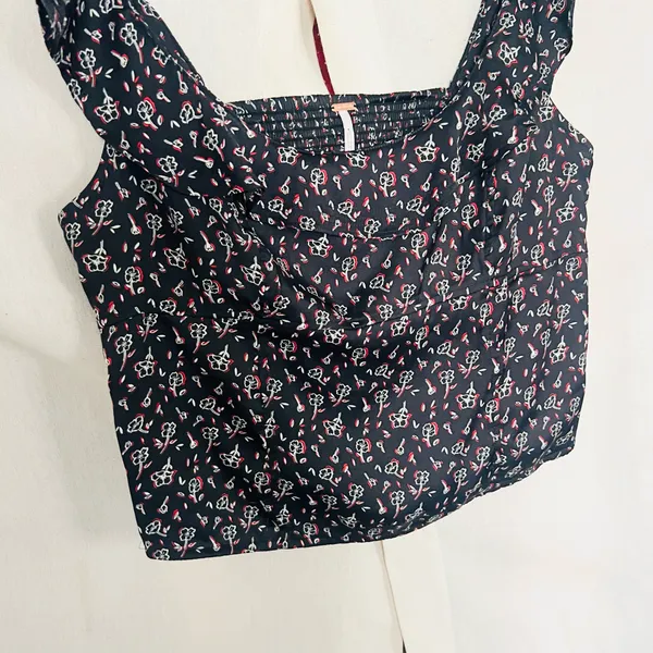 Free People Stay With You Black Floral Top - Image 5