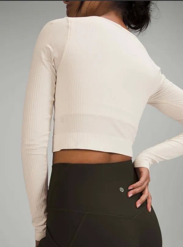 Lululemon Ebb to Street Long Sleeve White Opal 8 - Image 7