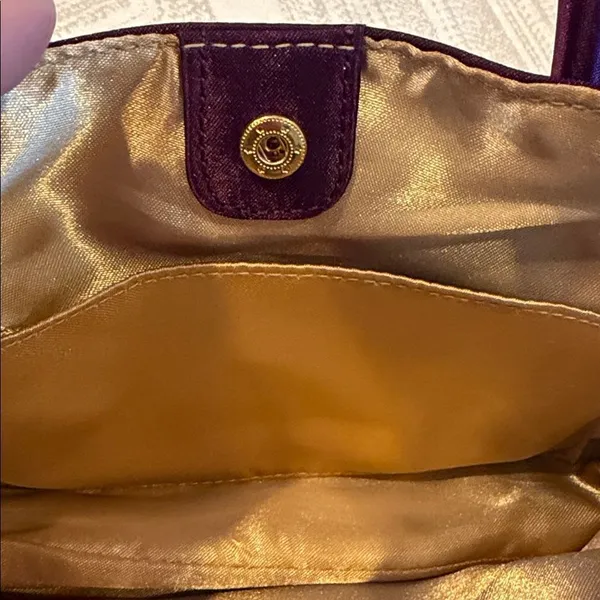 Purple Satin Evening Bag with Matching Wristlet Purse - Image 4