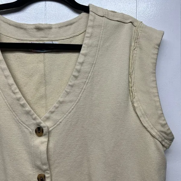 Free People Beach Womens Cardigan Small Cotton Oversized Boho Minimalist Relaxed - Image 7