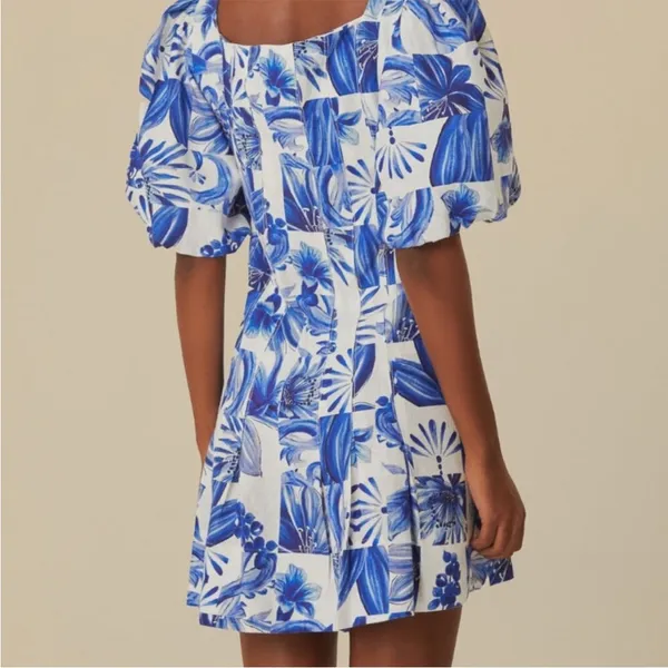 Farm Rio Garden Tiles Mini Dress - Image 10