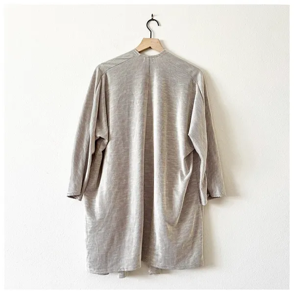 Donni Antropologie Slouchy Cardigan Open Pockets Layer Textured Ribbed Loose Fit - Image 4