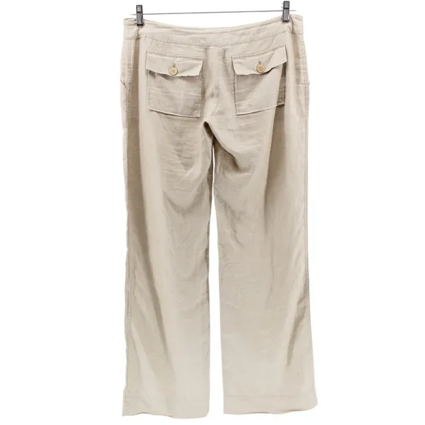 Y2K‎ Juicy Couture Tan 100% Linen Pants Coastal Resort Travel Capsule S - Image 5