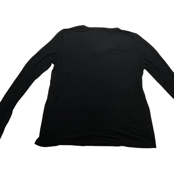Long Sleeve Top Black Pearl Embellished Moral Fiber Elegant Chic Size L - Image 6