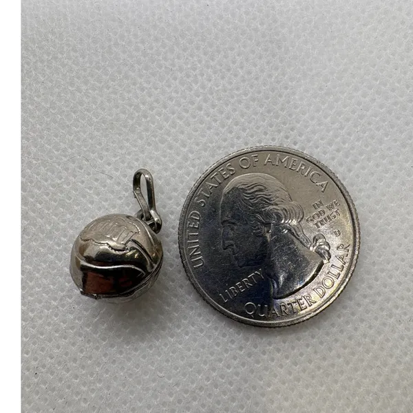 Vintage Sterling‎ Stamped Magnetic Basketball Charm Silver Tone Sports Pendant - Image 6