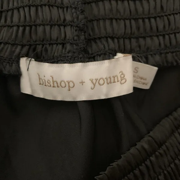 Bishop‎ Young Black Asymmetrical Smocked Waist Midi Skirt S - Image 5