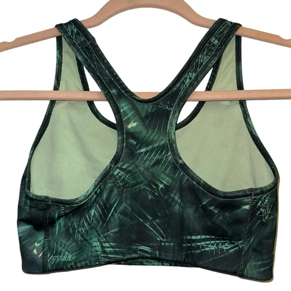 Nike Dri Fit Green Print Racerback Sports Bra Small Medium Support‎ - Image 2