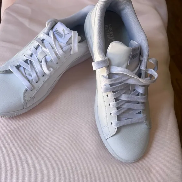 Puma Classic White Lace-Up Sneakers - Image 3