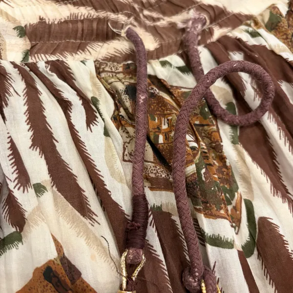 Vintage Leslie Fay Safari zebra print cotton midi skirt - Image 4