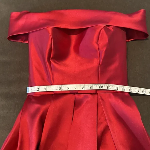 Women’s Off the Shoulder Short Red Prom Party Homecoming Dress CorsetBack Size 6 - Image 12