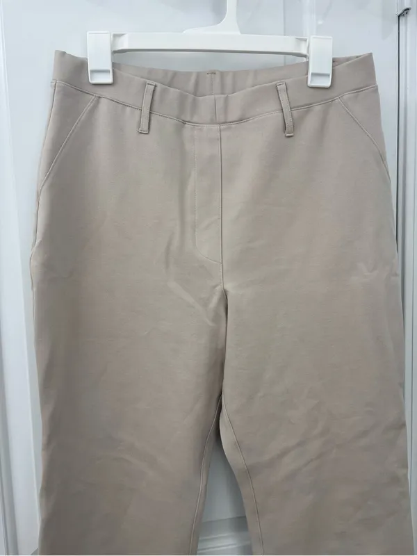Quince ultra stretch ponte straight leg pants ecru large - Image 3