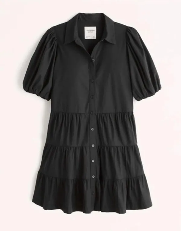 Abercrombie Poplin Puff Sleeve Shirt Dress - Image 2