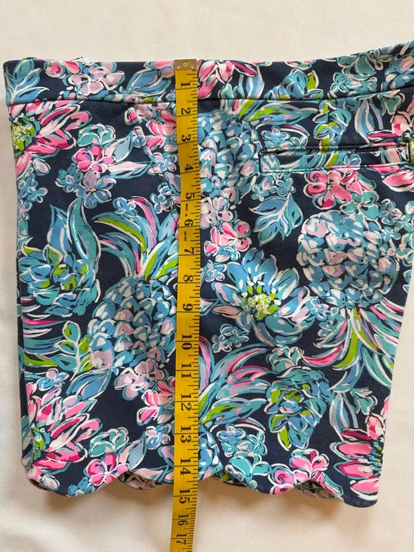 Lilly Pulitzer Buttercup Knit Shorts High Tide Navy Pineapple Paradise Size 12 - Image 10