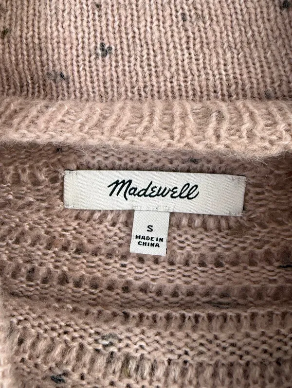 Madewell Oversized Pink Belmont Donegal Wool Blend Mock Sweater - Size - Small - Image 5