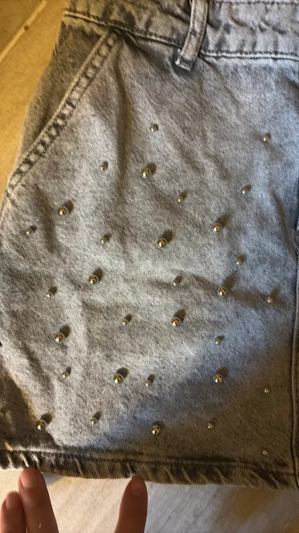 Zara Jean skirt embroidered silver pearls XS - Image 3