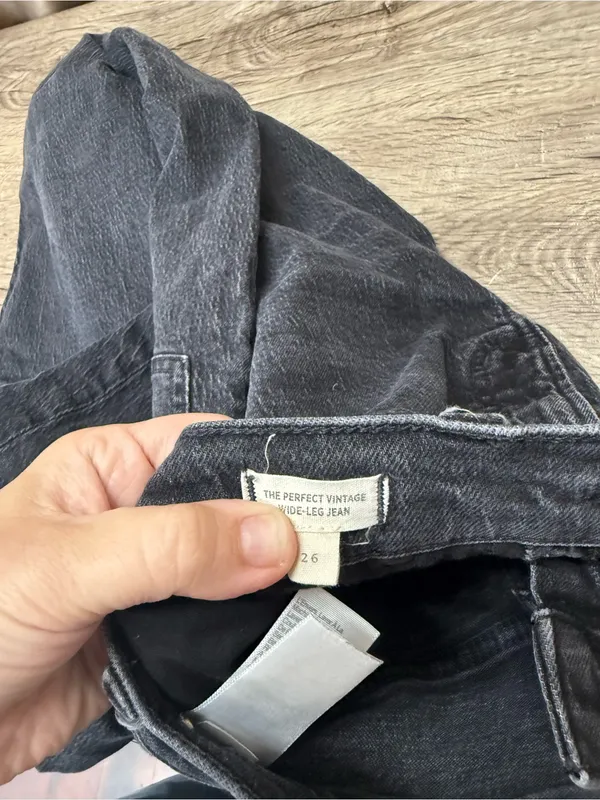 Madewell washed black The Perfect‎ Vintage Wide-Leg Jean size 26 - Image 7